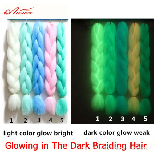 New Arrive 24inch 100g 100% Glowing Synthetic Jumbo Braids Shining Hair In The Darkness